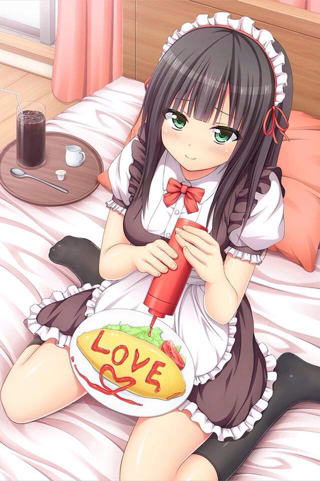 Anime girl in apron