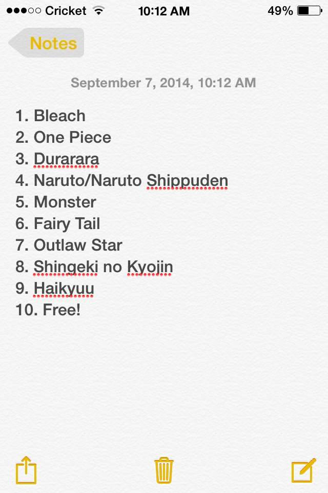 My Top Ten Anime List | Anime Amino