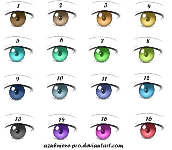 Anime Eye Color Reference - Eye Color Photos
