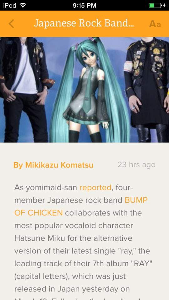 Hatsune Miku News Anime Amino