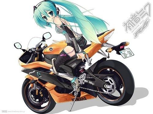 anime girl with motorcycle